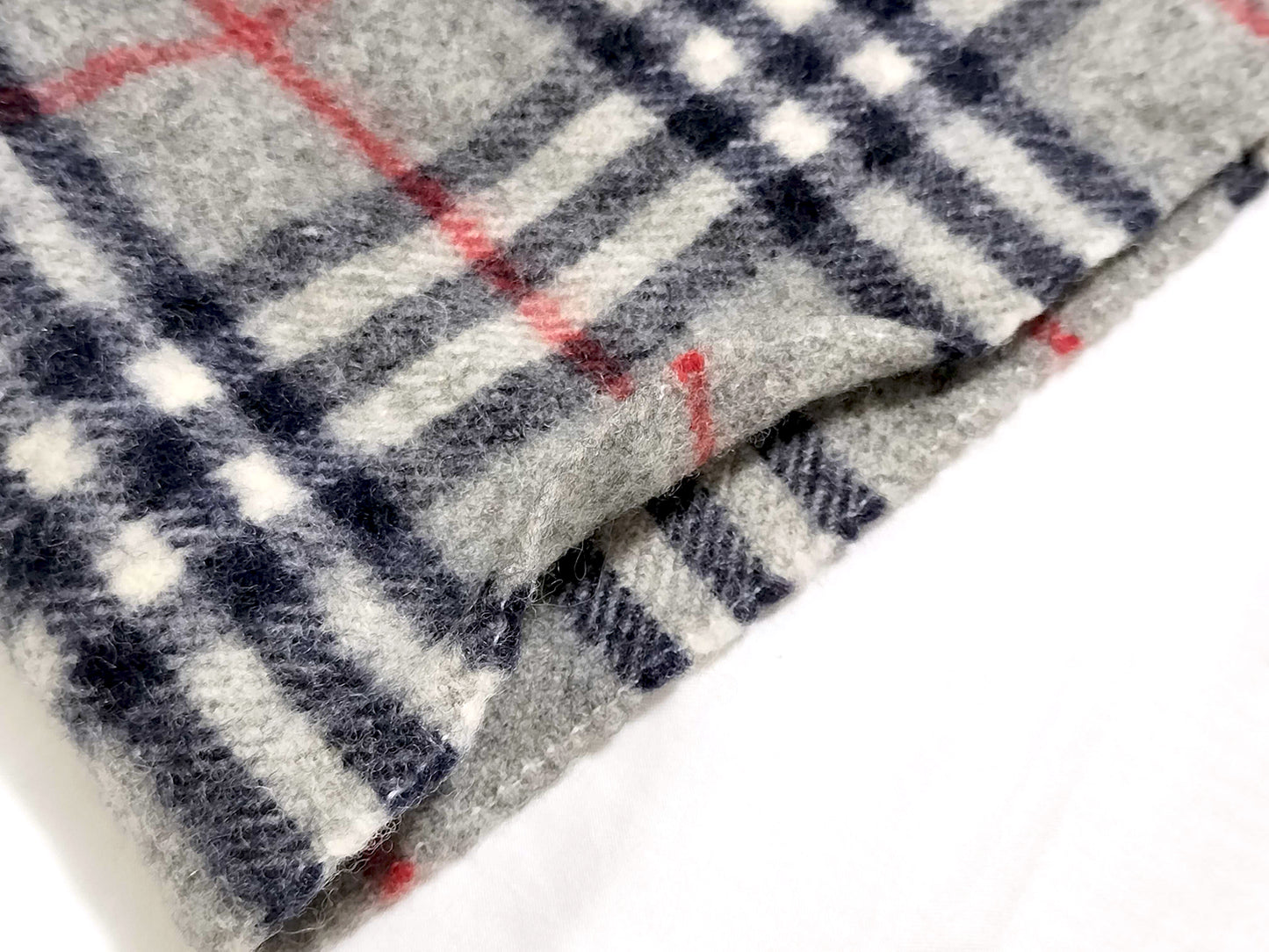 #1315 BURBERRY Vintage Gray Check 100% Wool Lap Blanket
