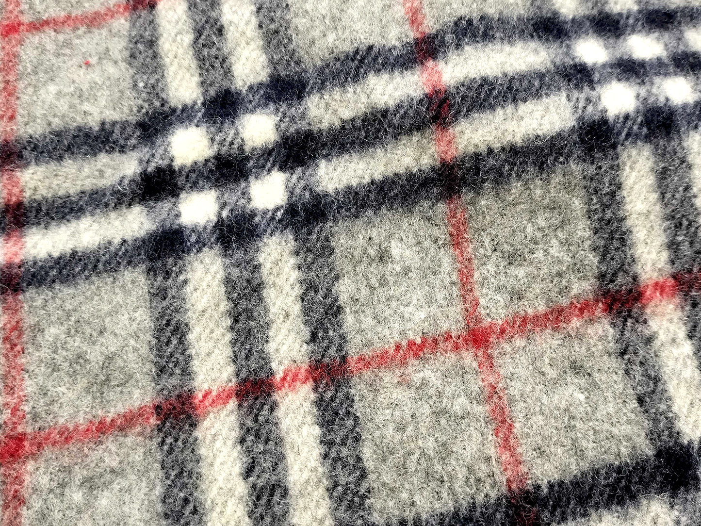 #1315 BURBERRY Vintage Gray Check 100% Wool Lap Blanket