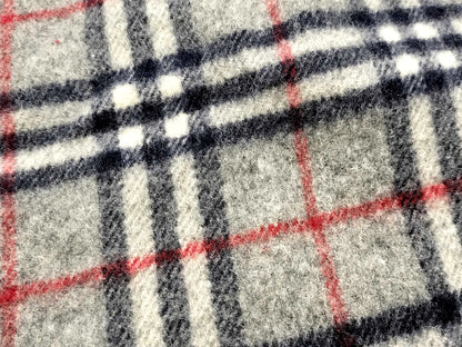 #1315 BURBERRY Vintage Gray Check 100% Wool Lap Blanket