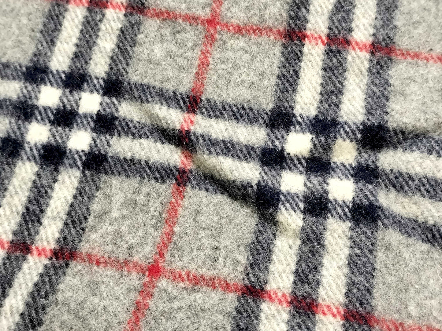 #1315 BURBERRY Vintage Gray Check 100% Wool Lap Blanket