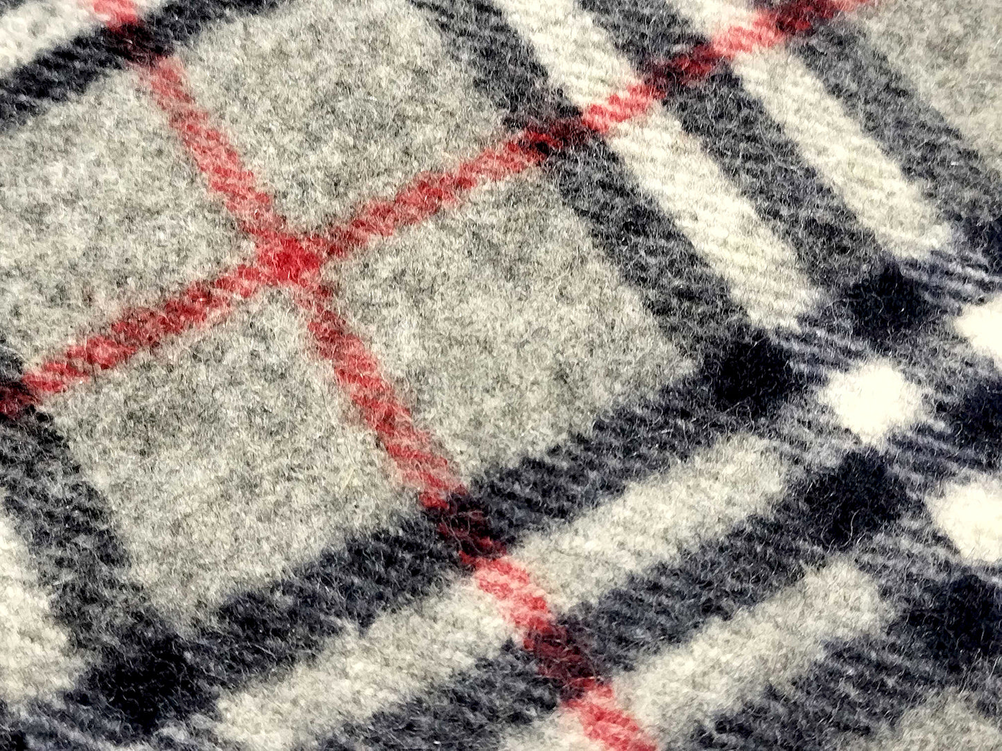 #1315 BURBERRY Vintage Gray Check 100% Wool Lap Blanket