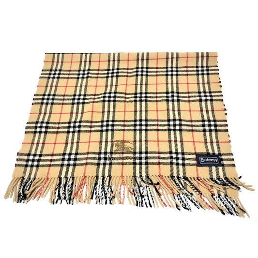 #1343 BURBERRY Archive Beige Check 100% Wool Lap Blanket