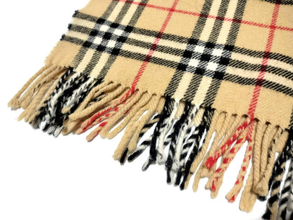 #1343 BURBERRY Archive Beige Check 100% Wool Lap Blanket