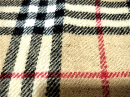 #1343 BURBERRY Archive Beige Check 100% Wool Lap Blanket