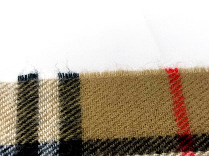 #1316 BURBERRY Vintage Beige Check 100% Lambswool Scarf