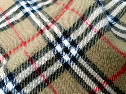 #1316 BURBERRY Vintage Beige Check 100% Lambswool Scarf