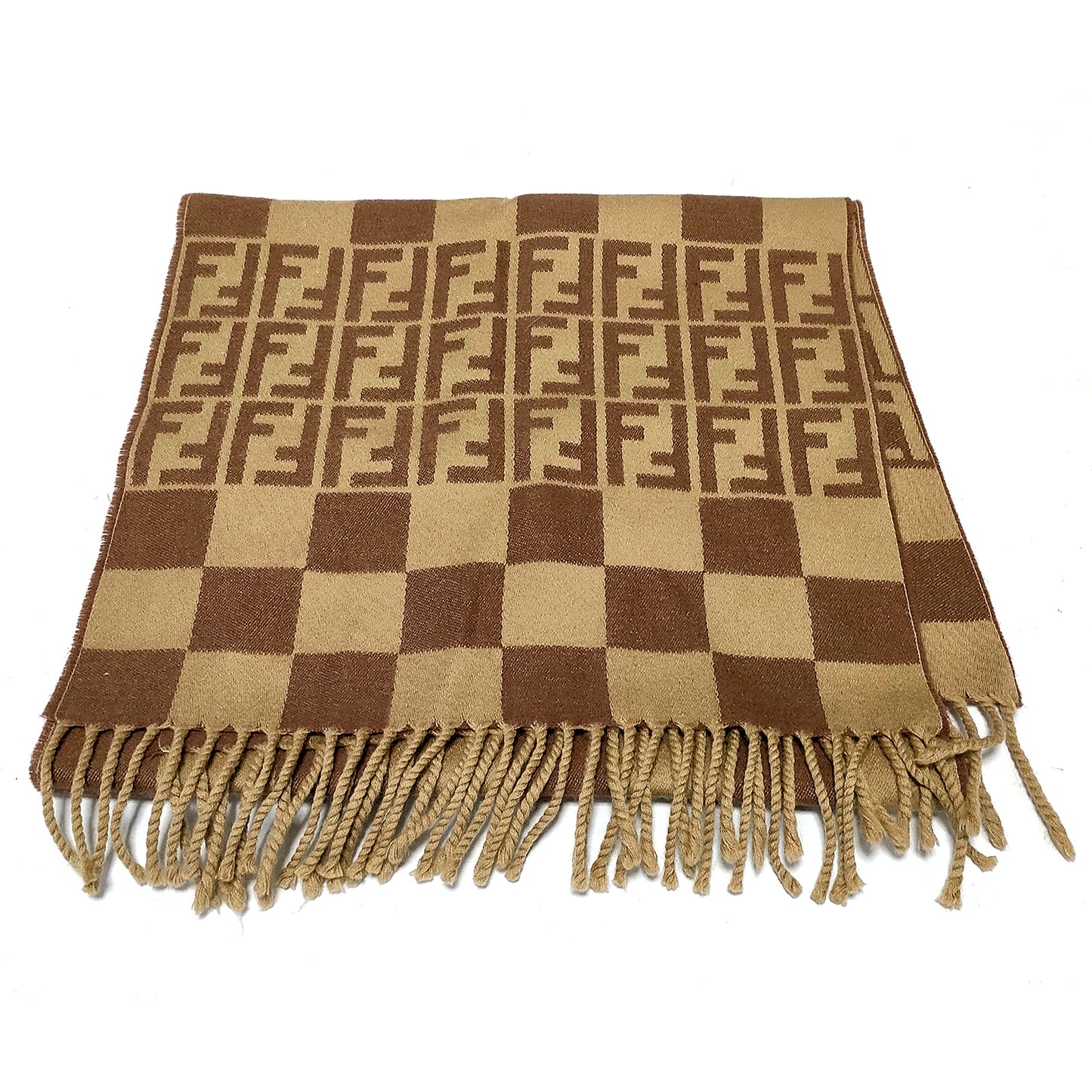 #1320 FENDI Zucca Pequin Stripe 100% Wool Scarf