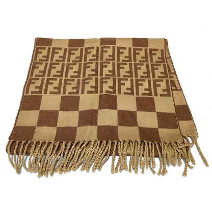 #1320 FENDI Zucca Pequin Stripe 100% Wool Scarf