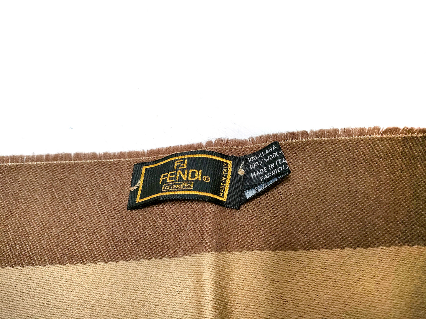 #1320 FENDI Zucca Pequin Stripe 100% Wool Scarf