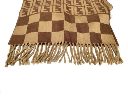 #1320 FENDI Zucca Pequin Stripe 100% Wool Scarf