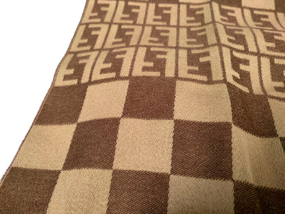 #1320 FENDI Zucca Pequin Stripe 100% Wool Scarf