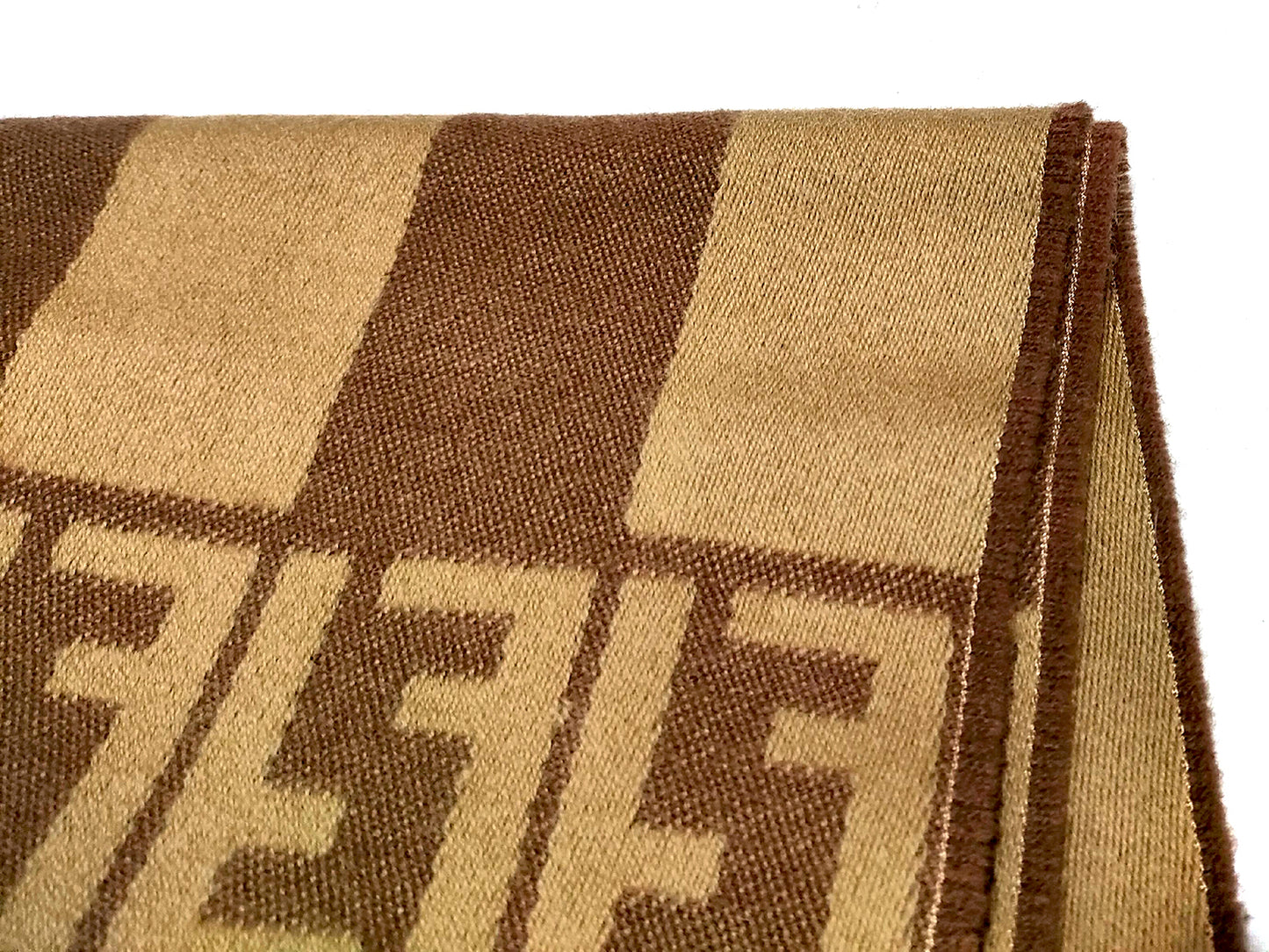 #1320 FENDI Zucca Pequin Stripe 100% Wool Scarf