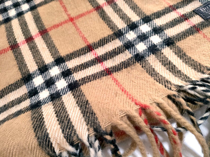 #1321 BURBERRY Vintage Archive Beige Check 100% Lambswool Scarf