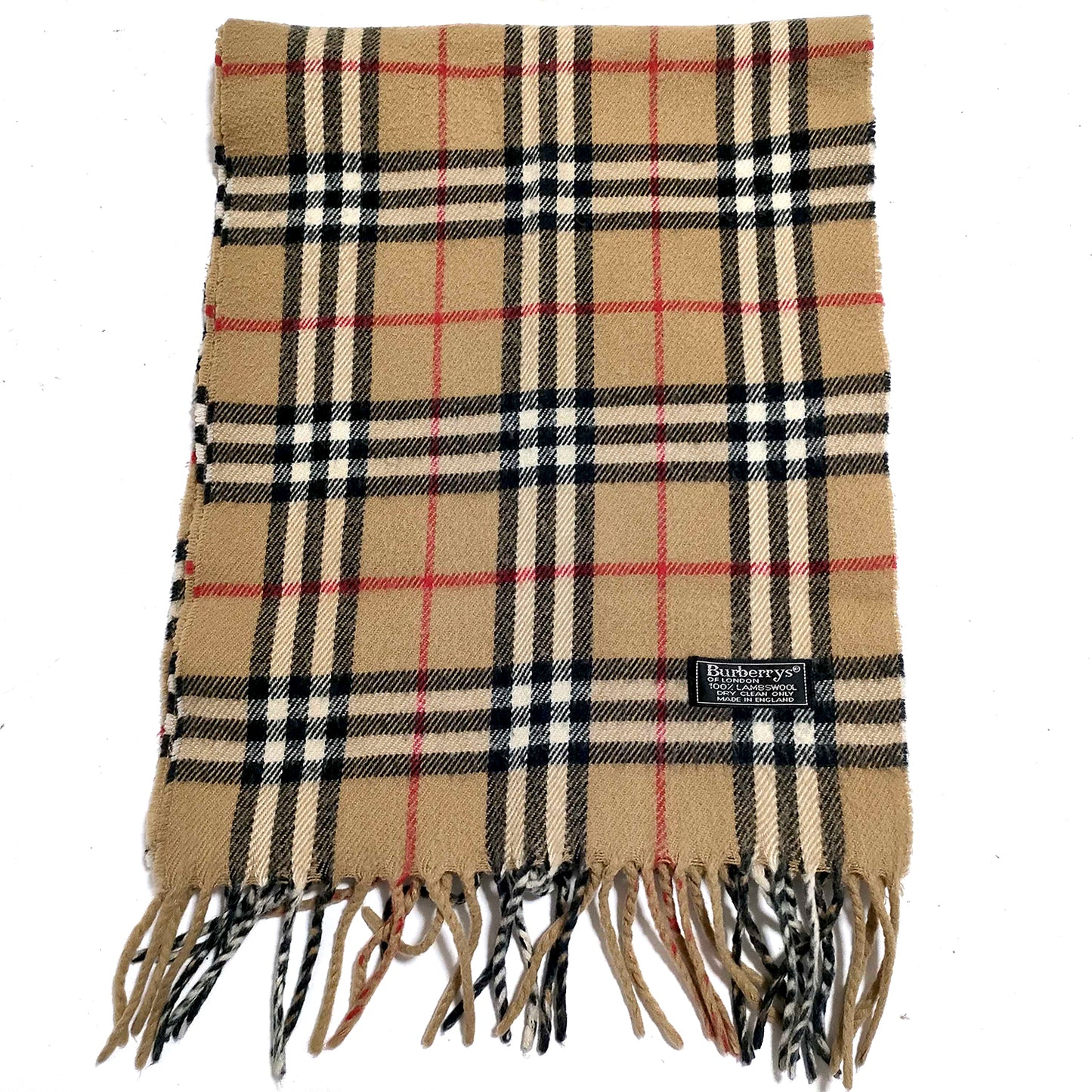 #1341 BURBERRY Vintage Archive Beige 100% Lambswool Scarf
