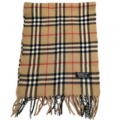 #1341 BURBERRY Vintage Archive Beige 100% Lambswool Scarf
