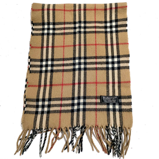 #1341 BURBERRY Vintage Archive Beige 100% Lambswool Scarf
