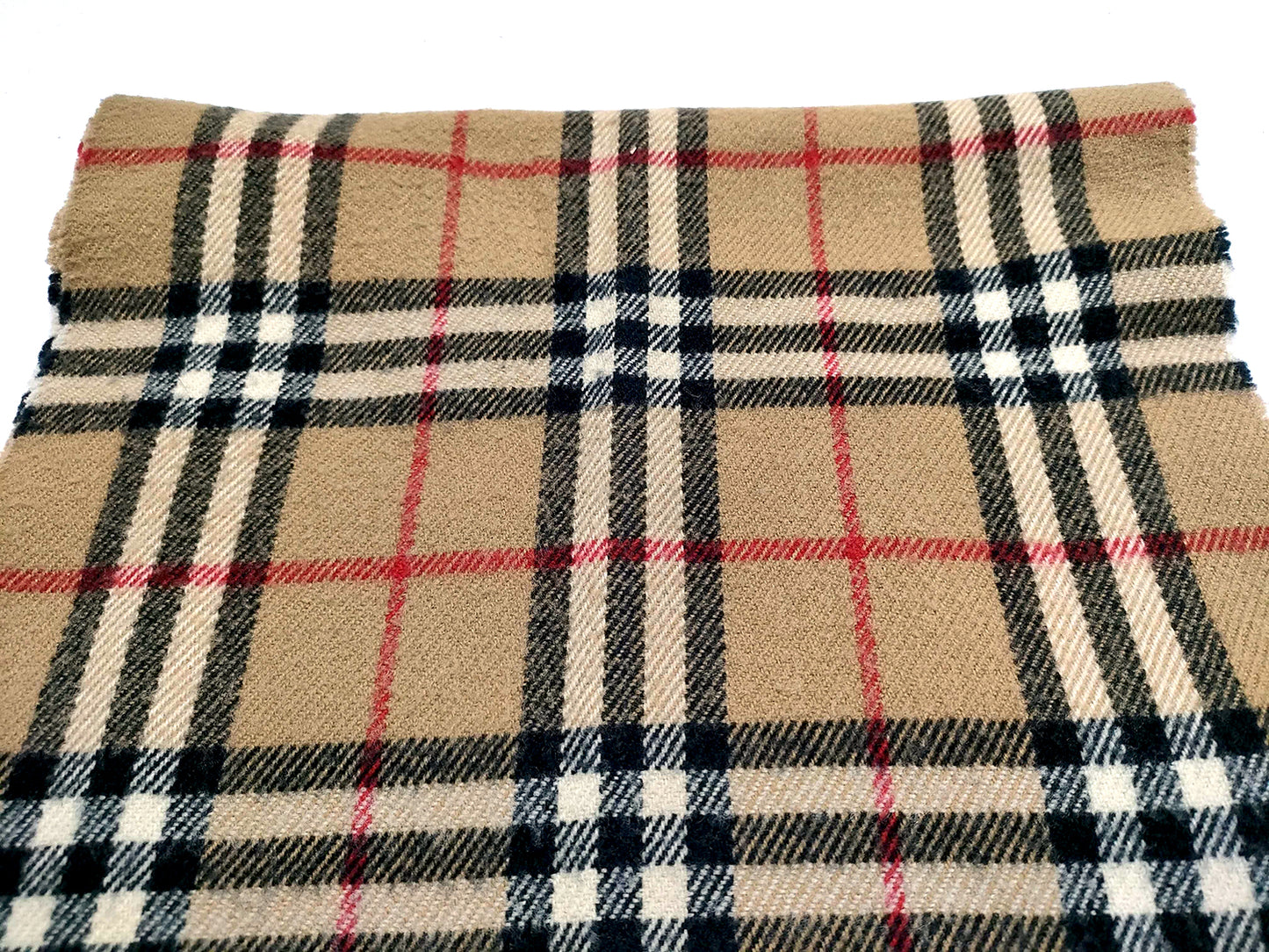 #1341 BURBERRY Vintage Archive Beige 100% Lambswool Scarf