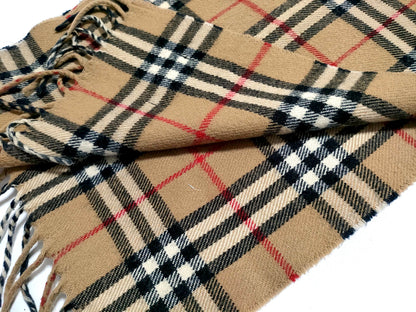 #1341 BURBERRY Vintage Archive Beige 100% Lambswool Scarf
