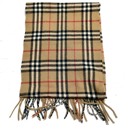 #1341 BURBERRY Vintage Archive Beige 100% Lambswool Scarf