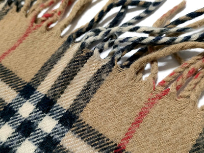 #1341 BURBERRY Vintage Archive Beige 100% Lambswool Scarf