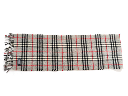 #1335 BURBERRY Vintage Gray Check 100% Lambswool Scarf