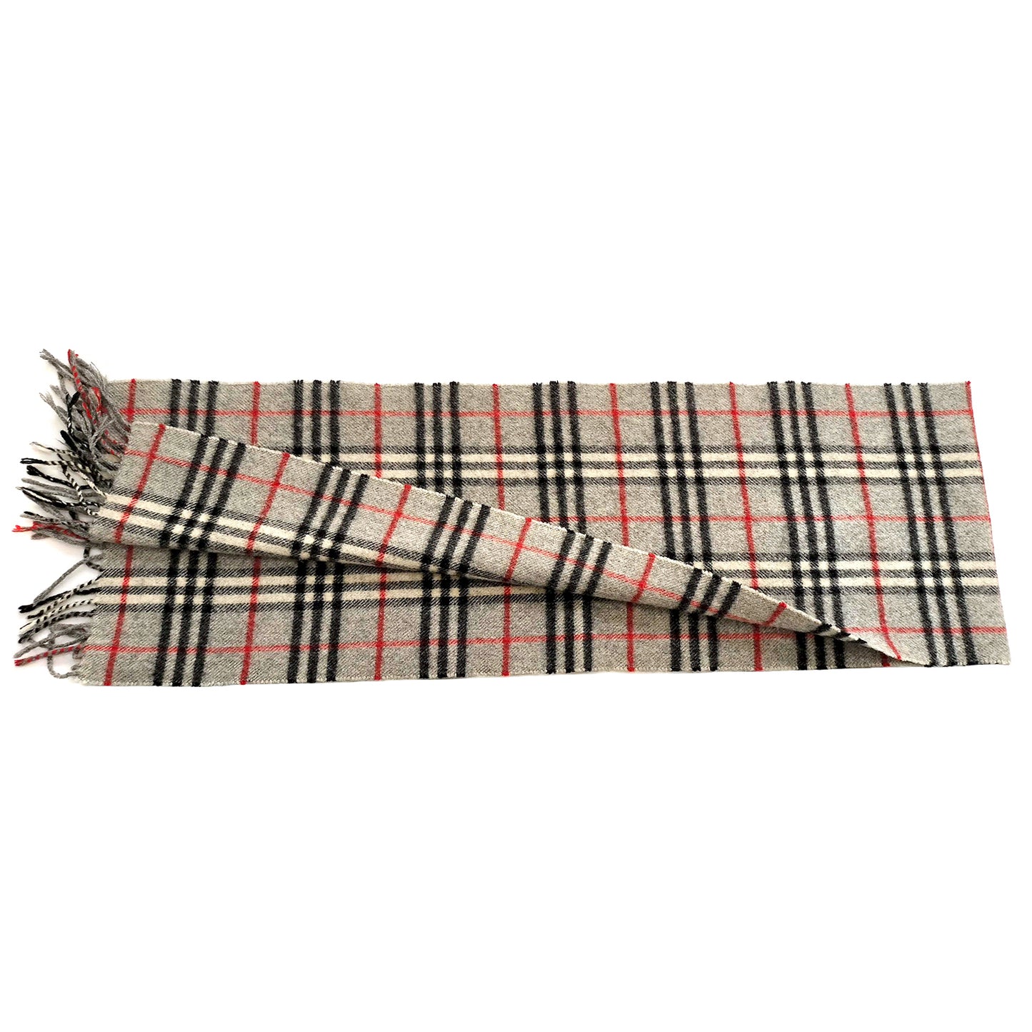 #1335 BURBERRY Vintage Gray Check 100% Lambswool Scarf
