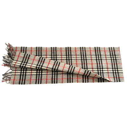 #1335 BURBERRY Vintage Gray Check 100% Lambswool Scarf