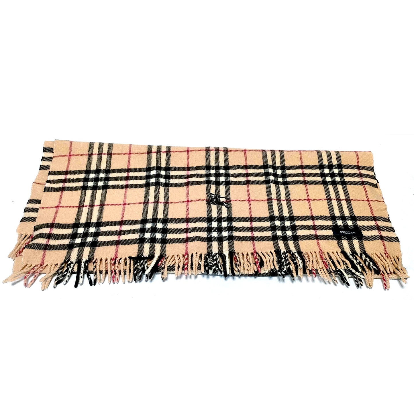 #1342 BURBERRY Archive Beige Check 100% Wool Scarf