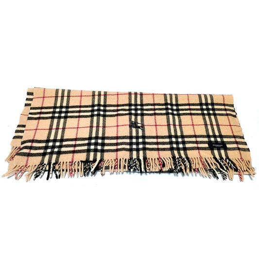 #1342 BURBERRY Archive Beige Check 100% Wool Scarf