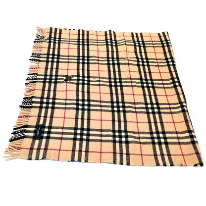 #1342 BURBERRY Archive Beige Check 100% Wool Scarf