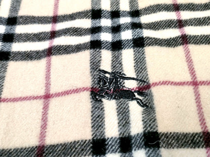 #1342 BURBERRY Archive Beige Check 100% Wool Scarf