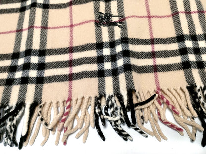 #1342 BURBERRY Archive Beige Check 100% Wool Scarf