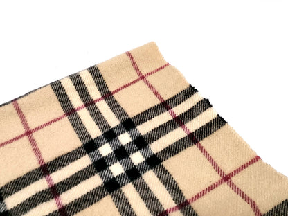 #1342 BURBERRY Archive Beige Check 100% Wool Scarf