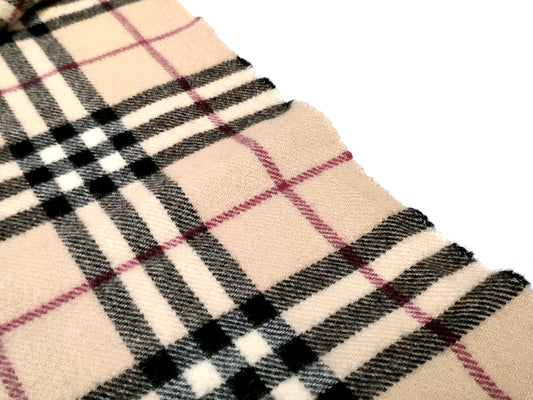#1342 BURBERRY Archive Beige Check 100% Wool Scarf