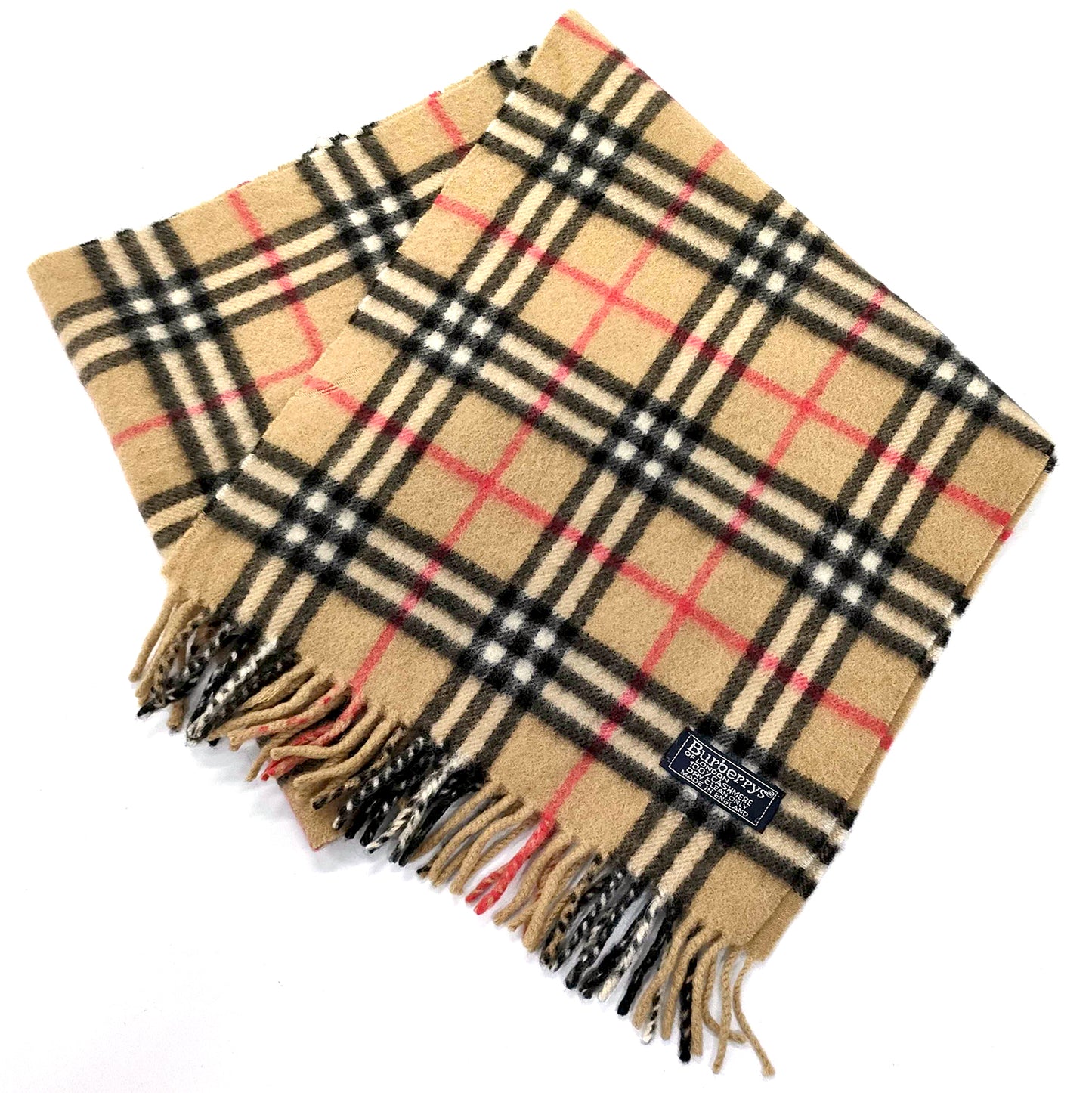 #1333 BURBERRY Vintage Archive Beige 100% Cashmere Scarf
