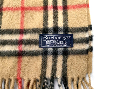 #1333 BURBERRY Vintage Archive Beige 100% Cashmere Scarf