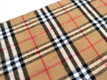 #1324 BURBERRY Vintage Archive Beige Check 100% Lambswool Scarf