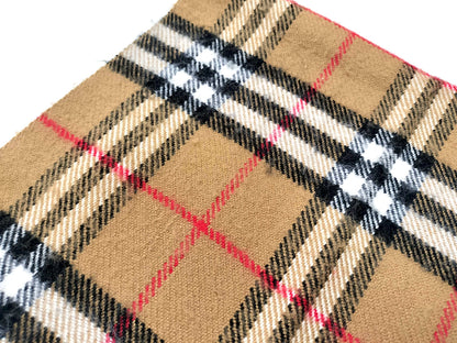 #1324 BURBERRY Vintage Archive Beige Check 100% Lambswool Scarf