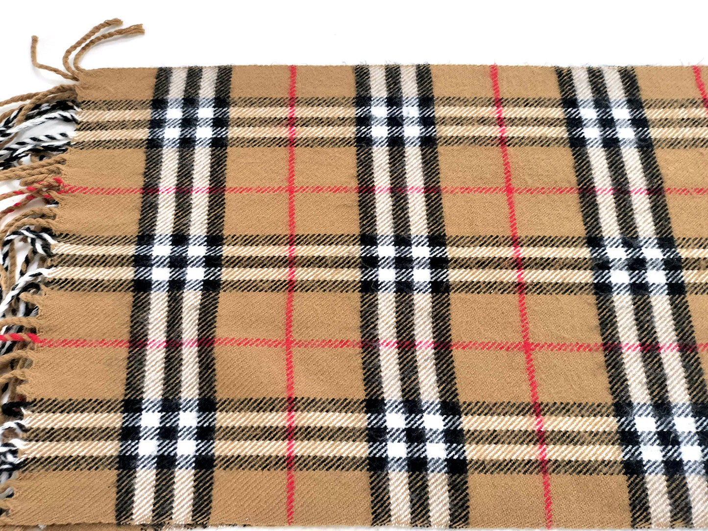 #1324 BURBERRY Vintage Archive Beige Check 100% Lambswool Scarf