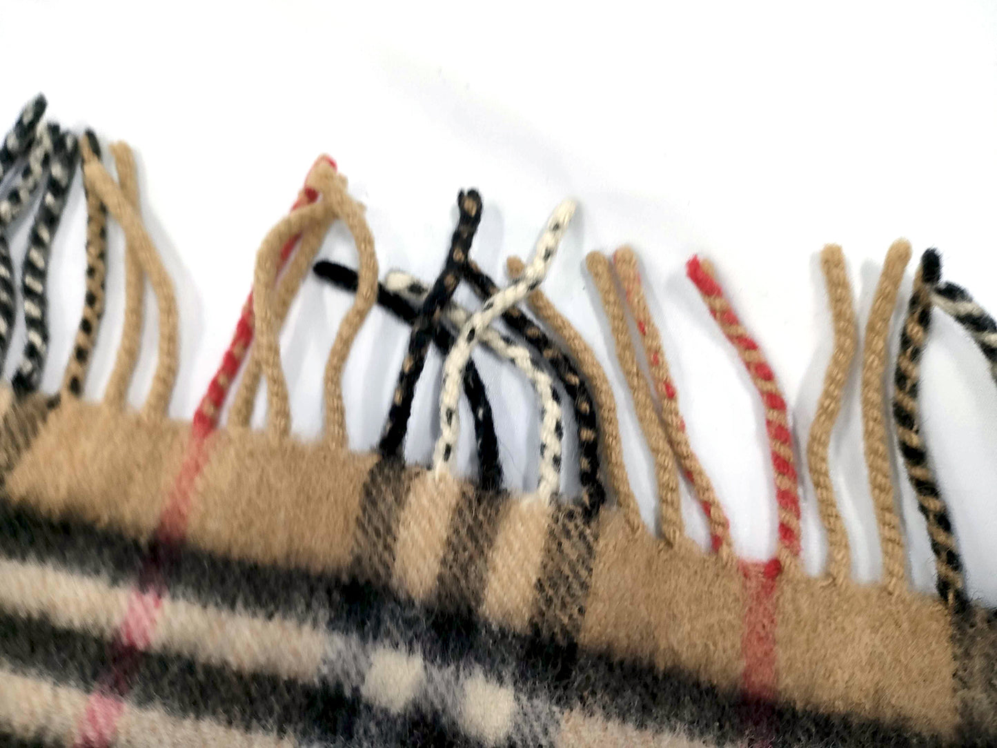 #1323 BURBERRY Vintage Archive Beige Check 100% Cashmere Scarf