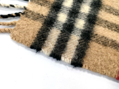 #1323 BURBERRY Vintage Archive Beige Check 100% Cashmere Scarf