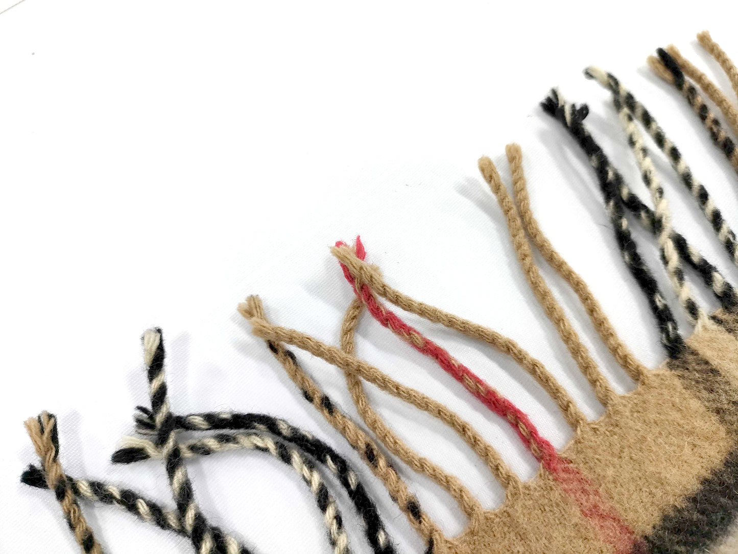 #1323 BURBERRY Vintage Archive Beige Check 100% Cashmere Scarf