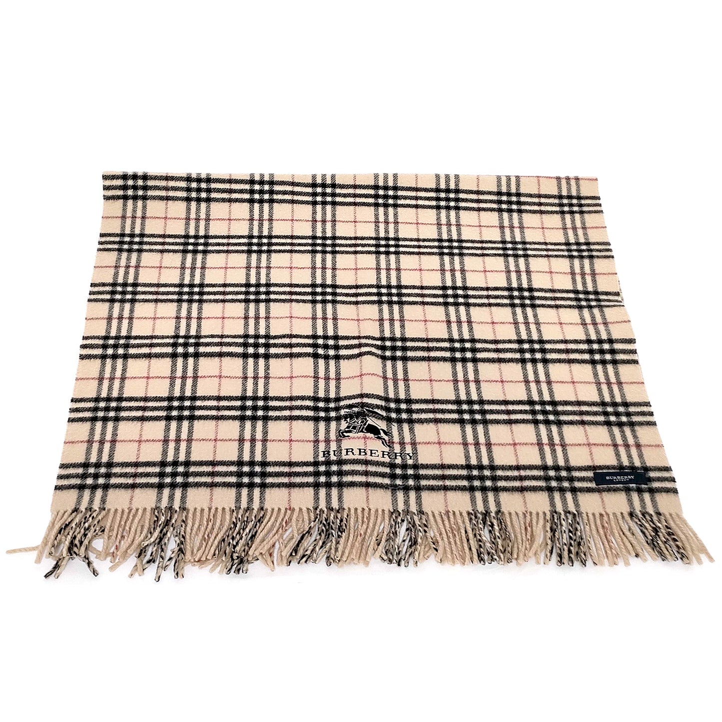 #1325 BURBERRY Light Beige Check 100% Wool Lap Blanket