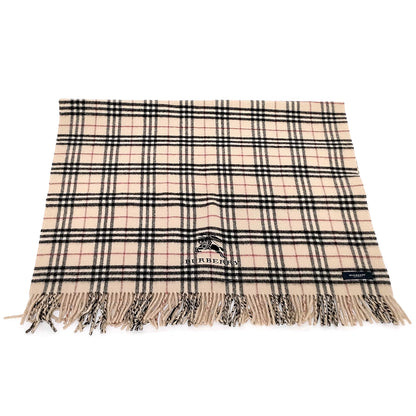 #1325 BURBERRY Light Beige Check 100% Wool Lap Blanket