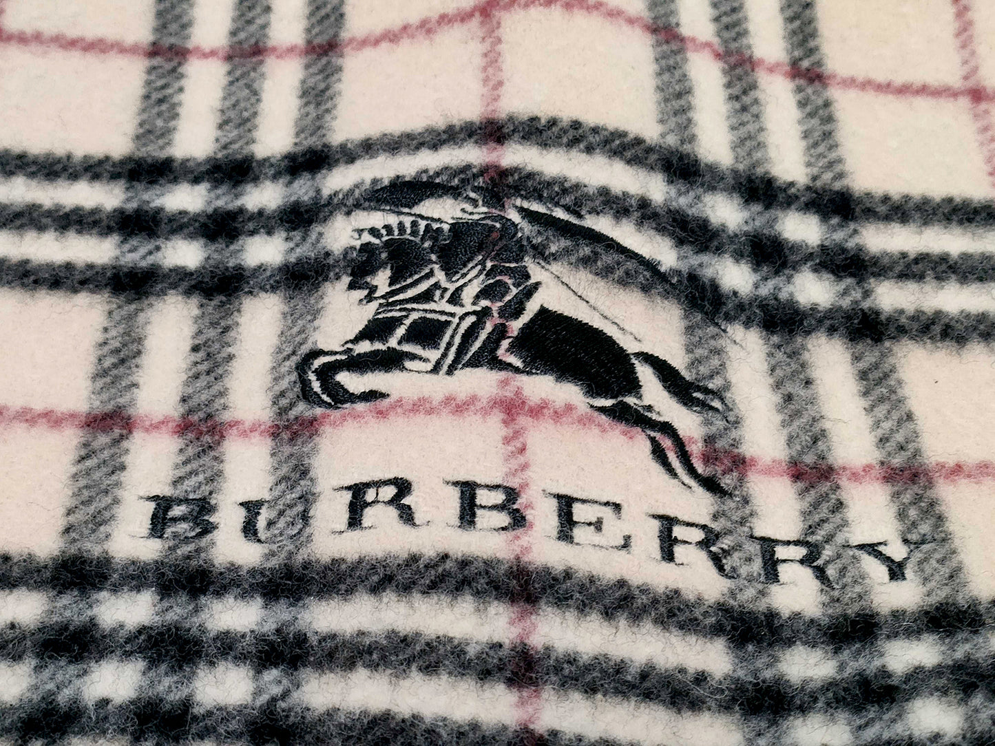 #1325 BURBERRY Light Beige Check 100% Wool Lap Blanket