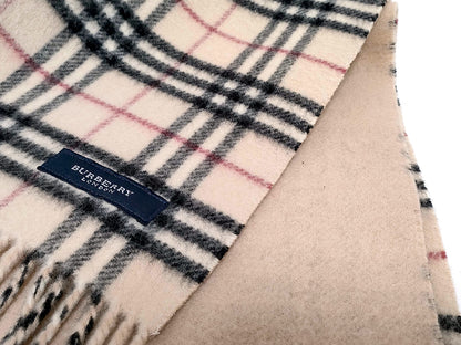 #1325 BURBERRY Light Beige Check 100% Wool Lap Blanket