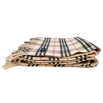 #1325 BURBERRY Light Beige Check 100% Wool Lap Blanket