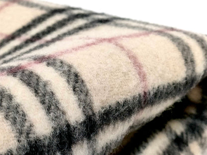#1325 BURBERRY Light Beige Check 100% Wool Lap Blanket