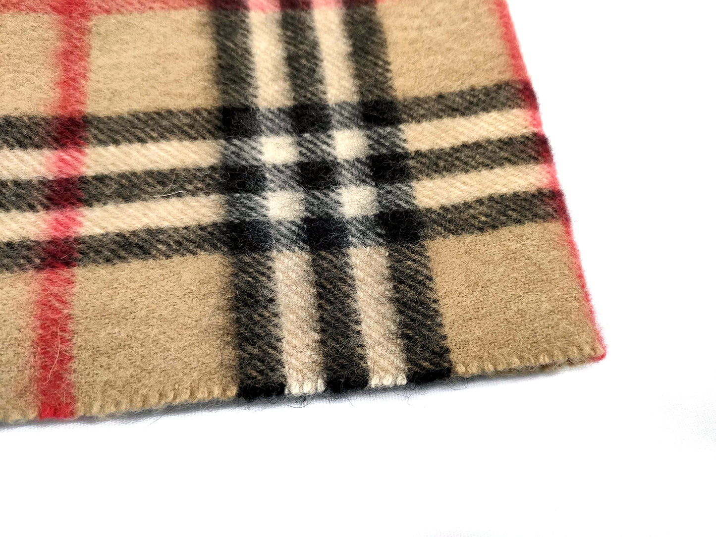 #1318 BURBERRY Vintage Archive Beige Check 100% Cashmere Scarf