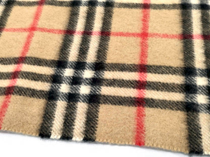 #1318 BURBERRY Vintage Archive Beige Check 100% Cashmere Scarf